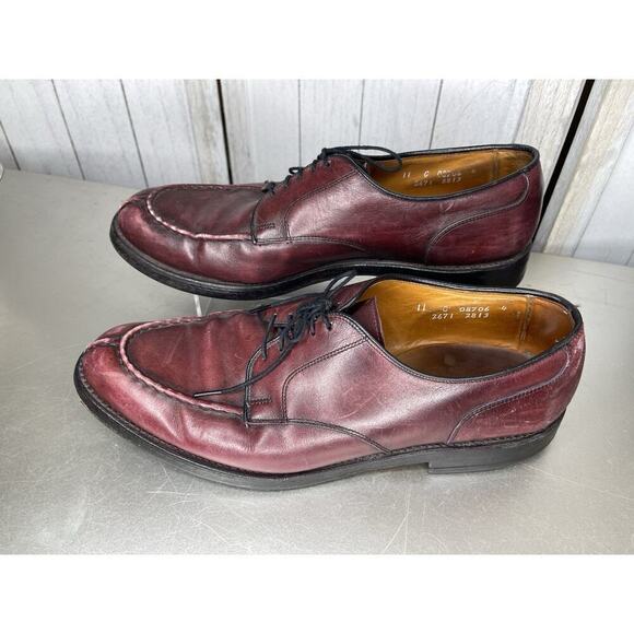 Allen Edmonds Chili Leather Split Toe Derby Dress Shoe Red Men Size 11C
